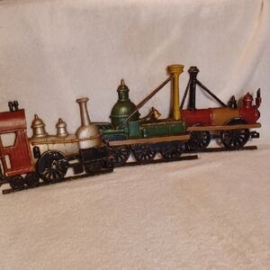 Sexton 1969 3 Pc. Train Decor Steam Engines Cast Alluminum